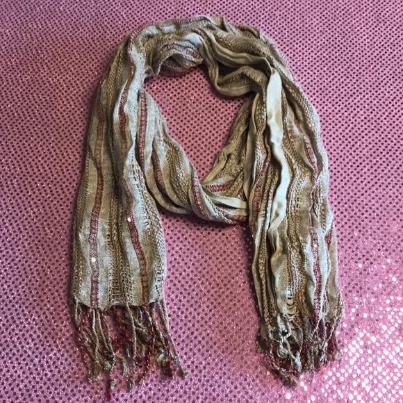 Maurices Accessories - Maurices Striped Sequin Fringe Scarf Wrap Scarves